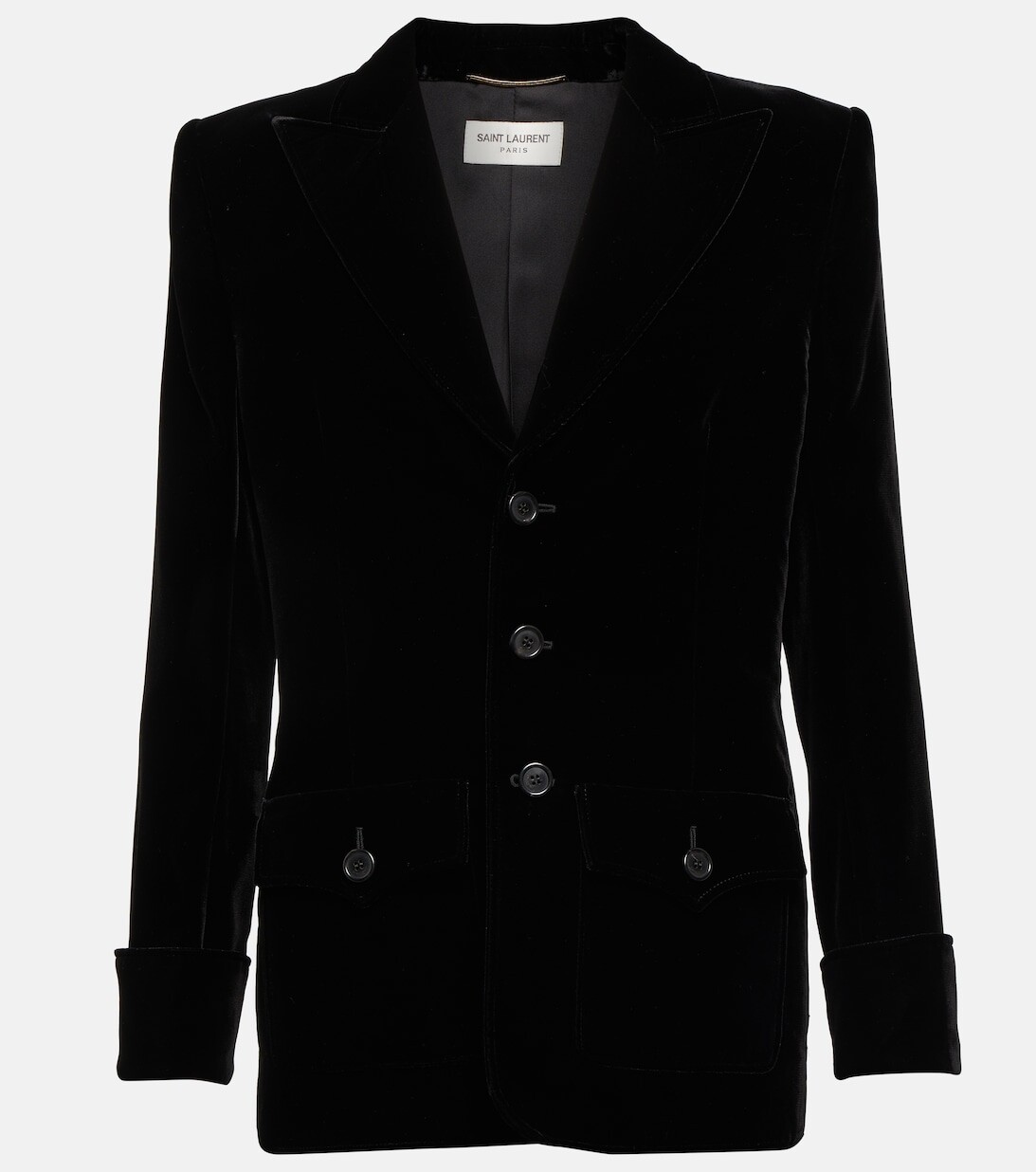 

Бархатный блейзер SAINT LAURENT, черный