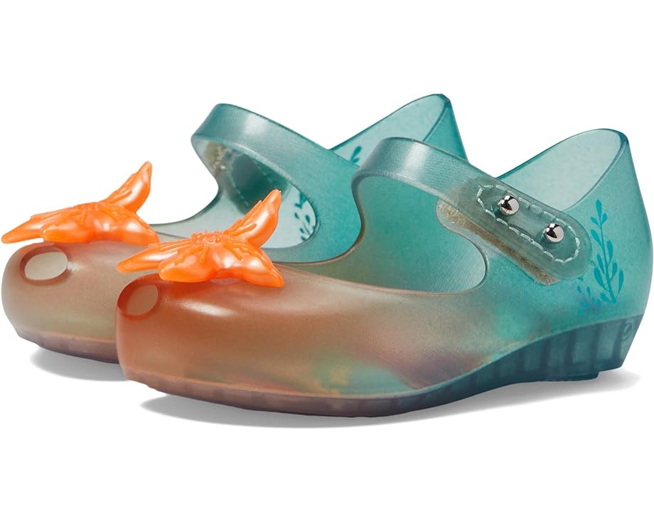 

Балетки Mini Melissa Mini Ultrgrl+Lit Mermaid II BB, цвет Clear/Oraneg/Green