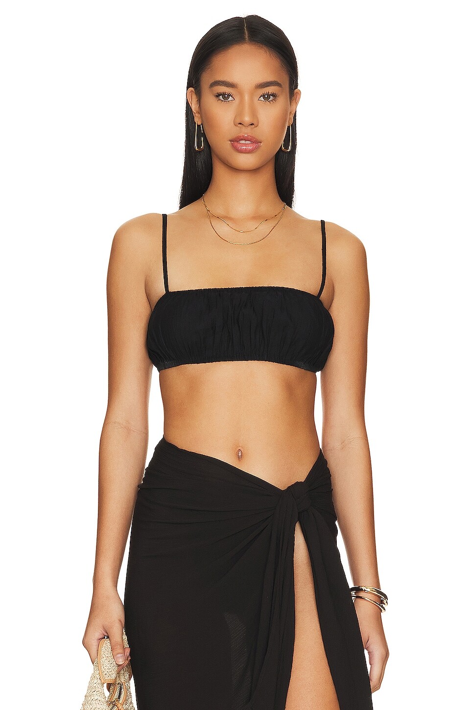 

Бюстгальтер WeWoreWhat Ruched Top, черный