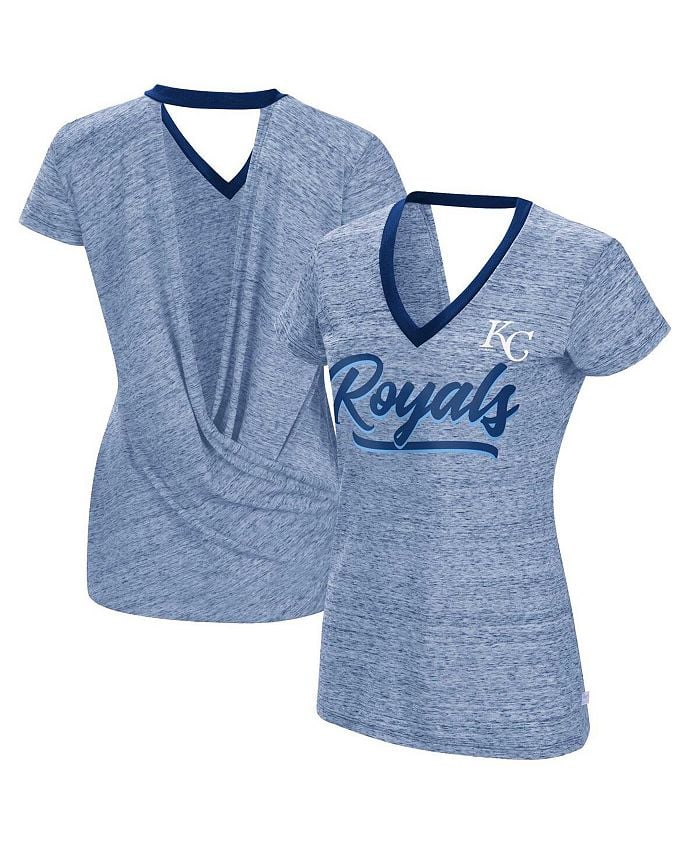 

Женская футболка Royal Kansas City Royals Half Time с запахом на спине и v-образным вырезом Touch, синий