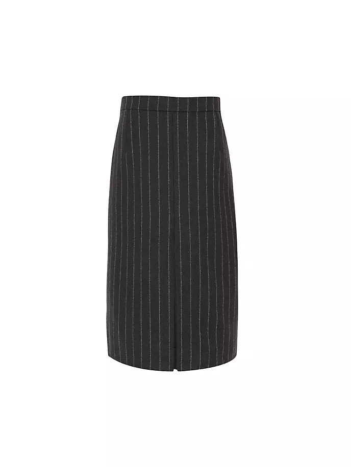 

Юбка-карандаш из полосатой фланели Saint Laurent, цвет marine craie