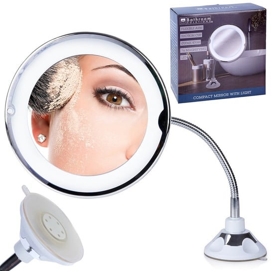 сережки solutions stars Косметическое зеркало со светодиодной подсветкой и присоской для макияжа 20х40 см., Bathroom Solutions, серебро