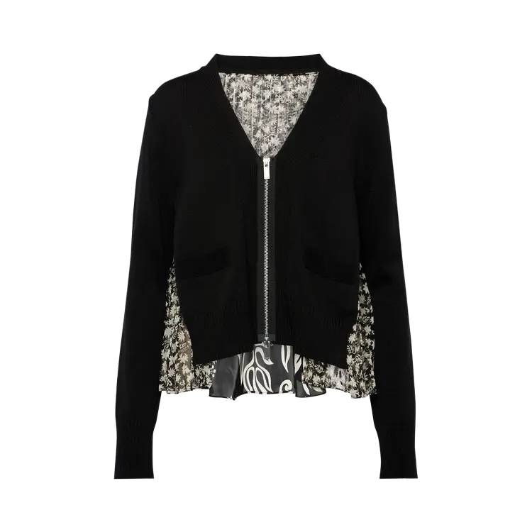 

Кардиган Sacai Floral Print Knit 'Black', черный