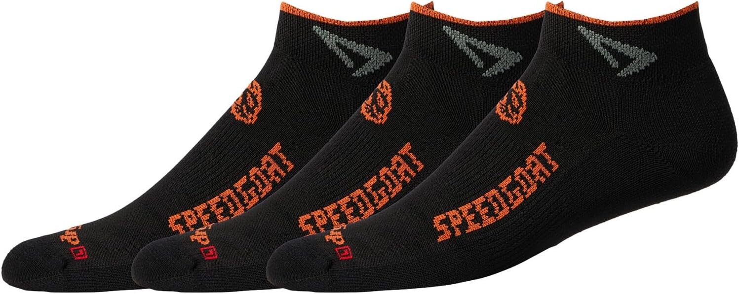 

Носки Drymax Lite Trail Running Speedgoat Mini Crew 3-Pack, цвет Black/Foliage Green/Orange