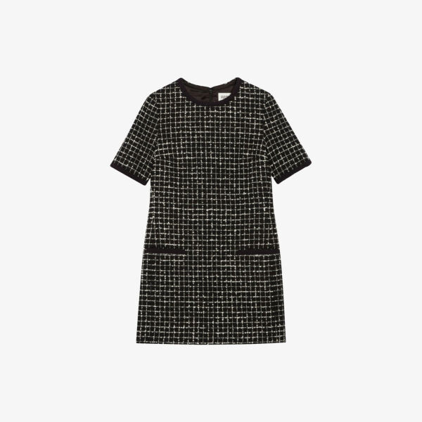 

Твидовое тканое мини-платье Rime с короткими рукавами Claudie Pierlot, цвет divers