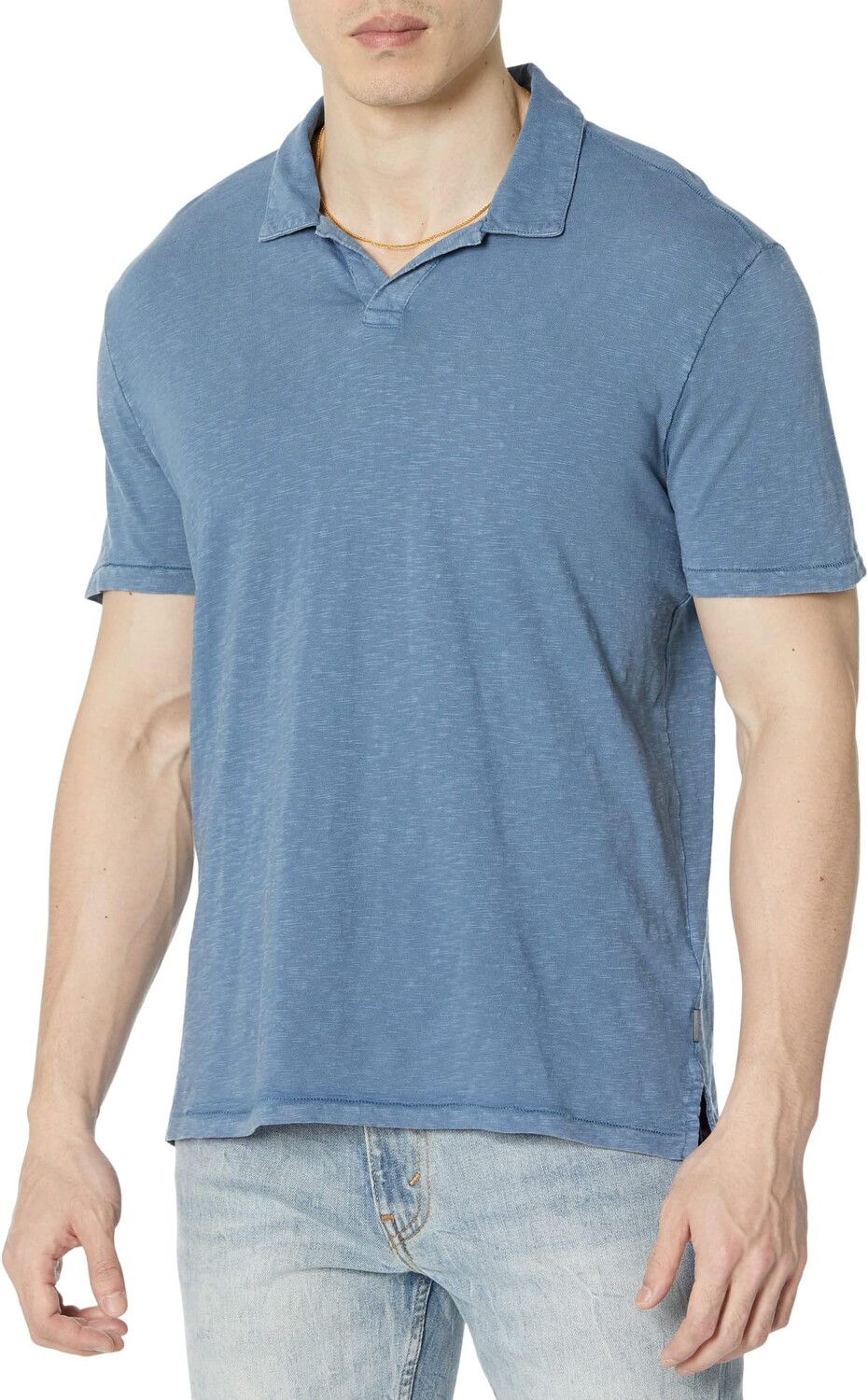 

Рубашка-поло Zion Short Sleeve Vintage Wash Cotton Slub Polo K5675Z1 John Varvatos, цвет Dutch Blue