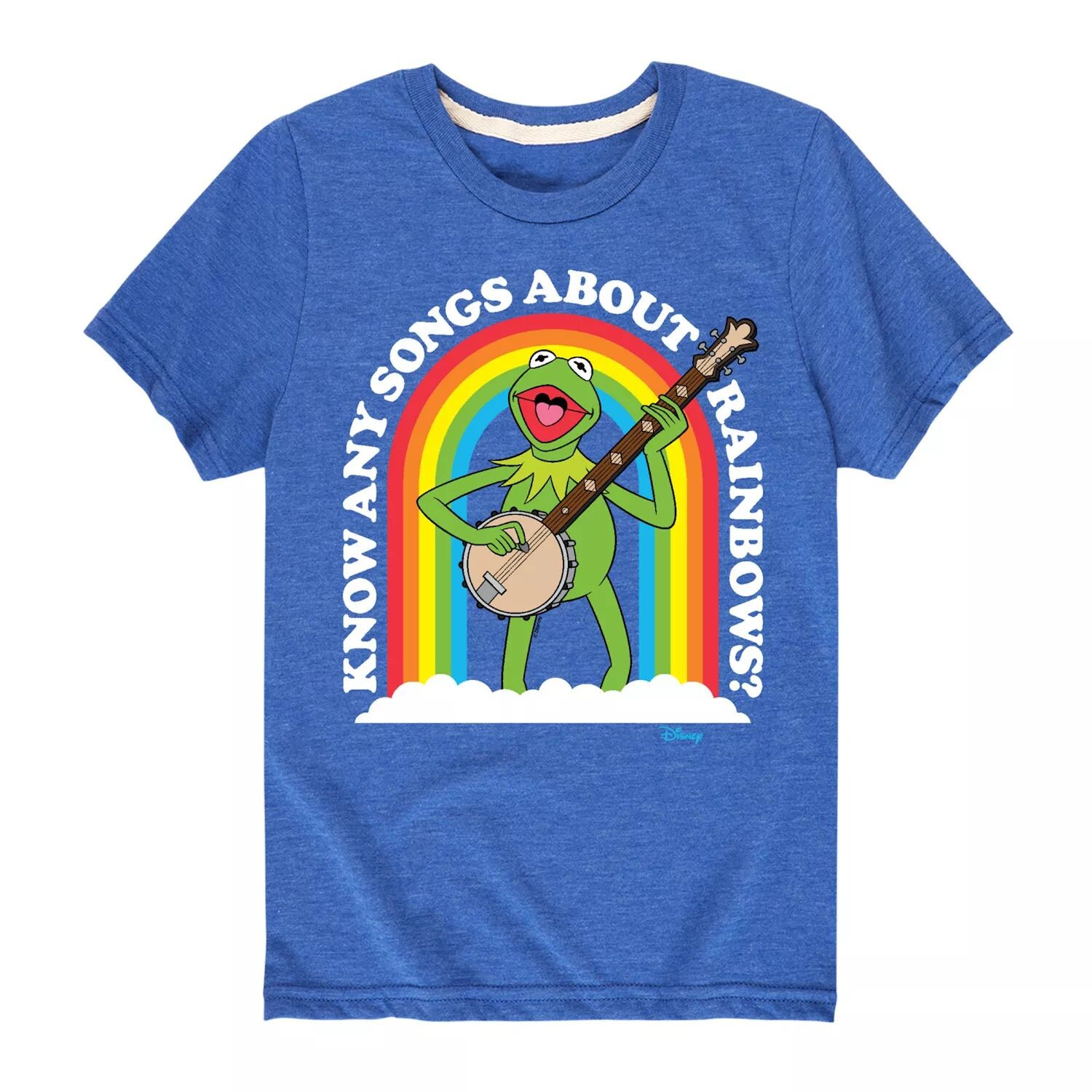

Футболка Disney's The Muppets Kermit Boys 8-20 Songs And Rainbows с рисунком Disney, синий