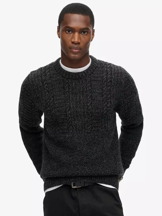 

Джемпер Superdry Jacob Cable Knit, цвет charcoal black twist