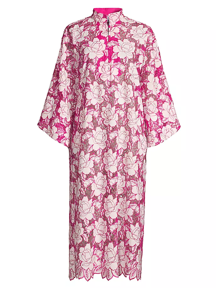 Платье макси из кружевного кафтан с цветочным принтом La Vie Style House, белый new style hot sales personalized