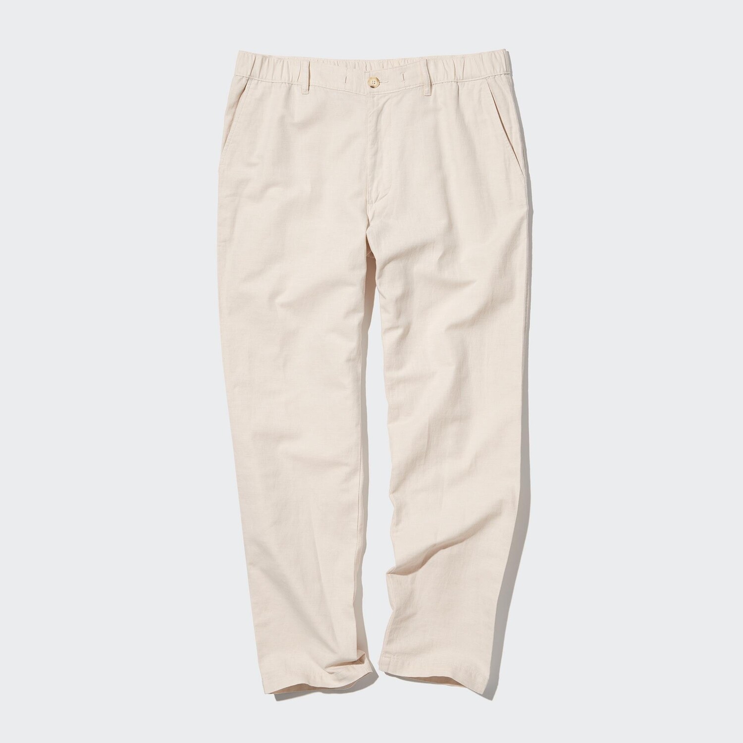 

Брюки UNIQLO relax из смешанного льна, слоновая кость, Бежевый