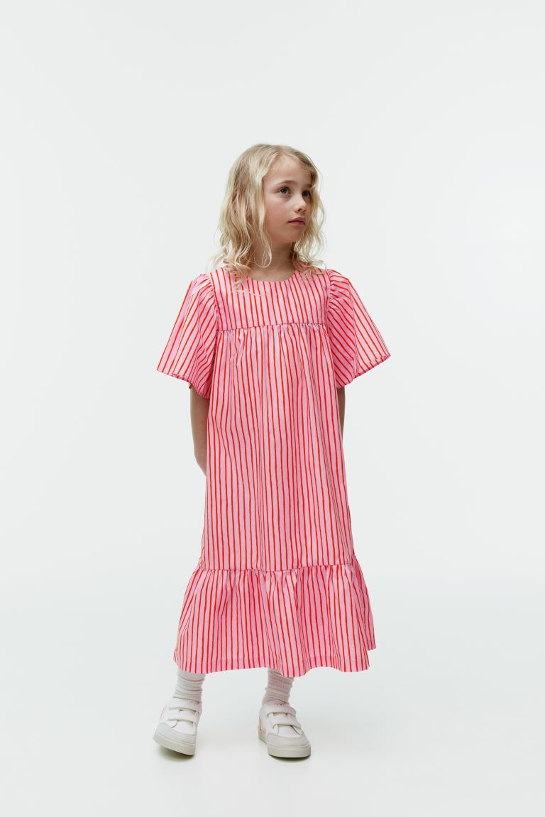 Платье миди с пышными рукавами Arket, розовый сорочка el fa mei средней длины застежка пуговицы короткий рукав размер 50 голубой