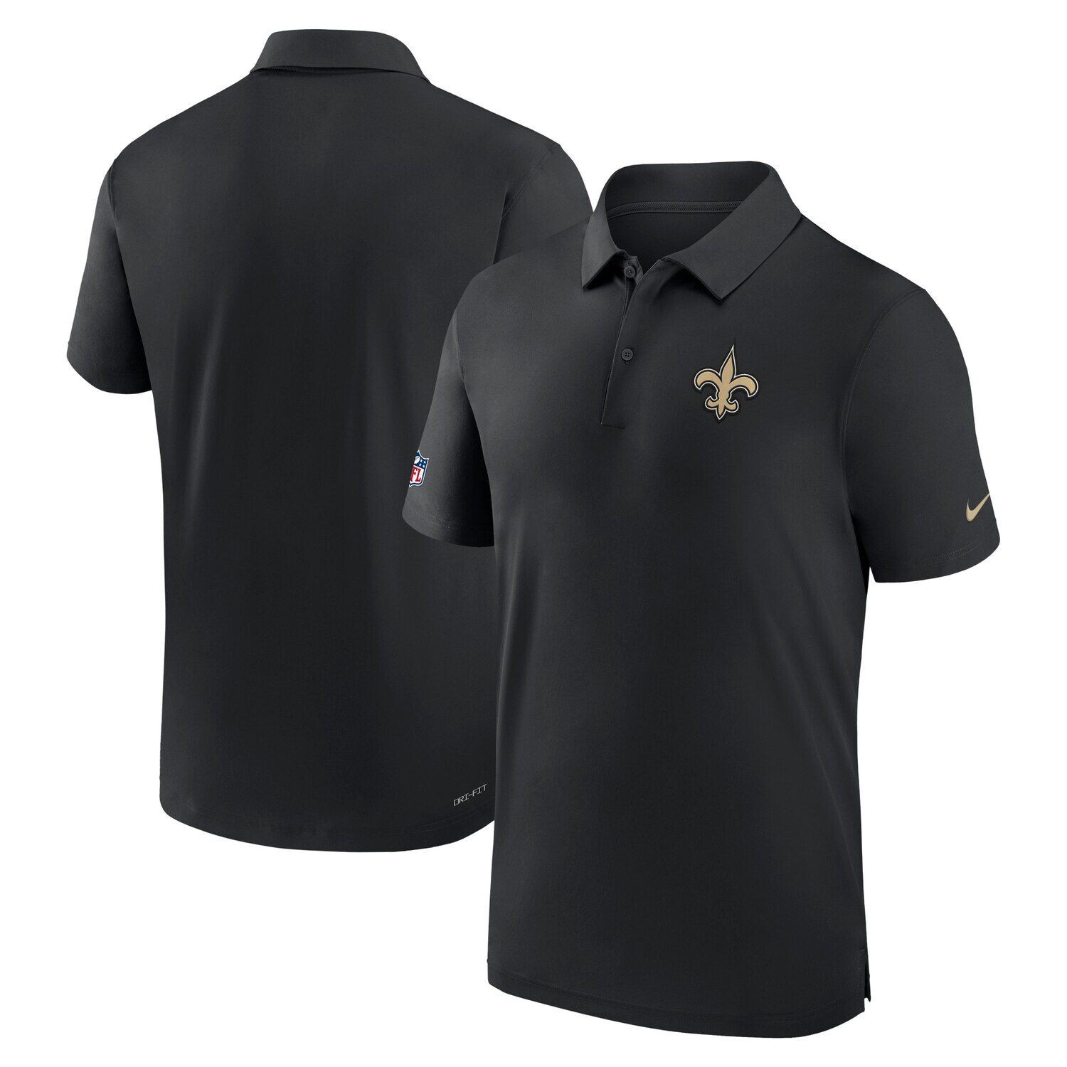 

Мужское черное поло New Orleans Saints Sideline Coaches Performance Nike, Черный