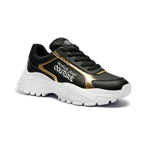 

Кожаные кроссовки Versace, черный