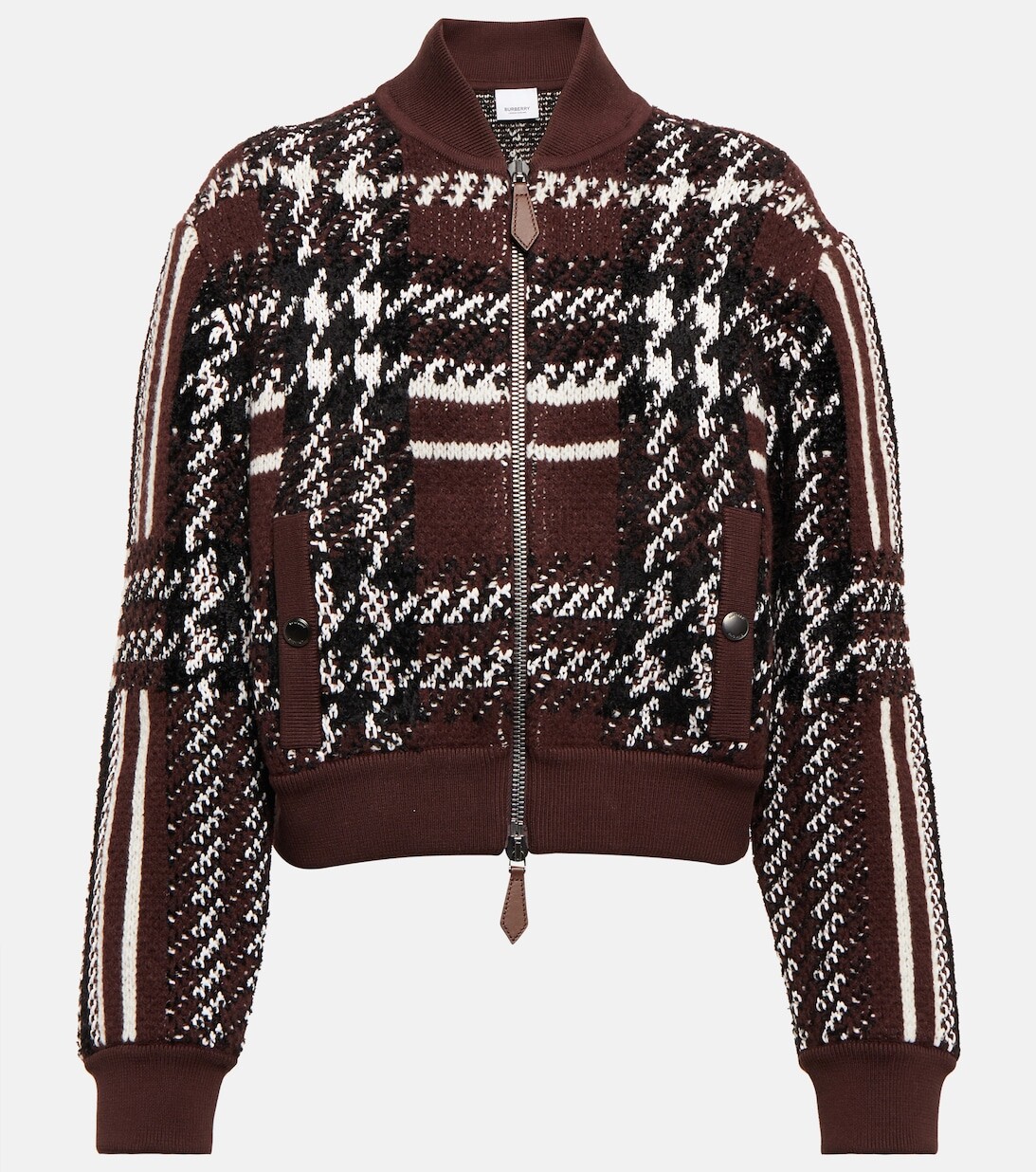 

Куртка-бомбер из смесовой шерсти в клетку BURBERRY, разноцветный