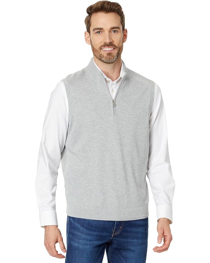

Свитер Tommy Bahama Coolside Half Zip Golf Vest, цвет Argent