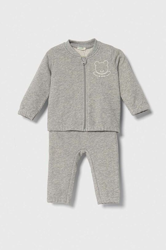 

Хлопковый детский спортивный костюм United Colors of Benetton, серый