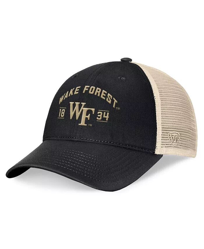 

Мужская регулируемая шляпа Black Wake Forest Demon Deacons Heritage Waylon Trucker Top Of The World, черный
