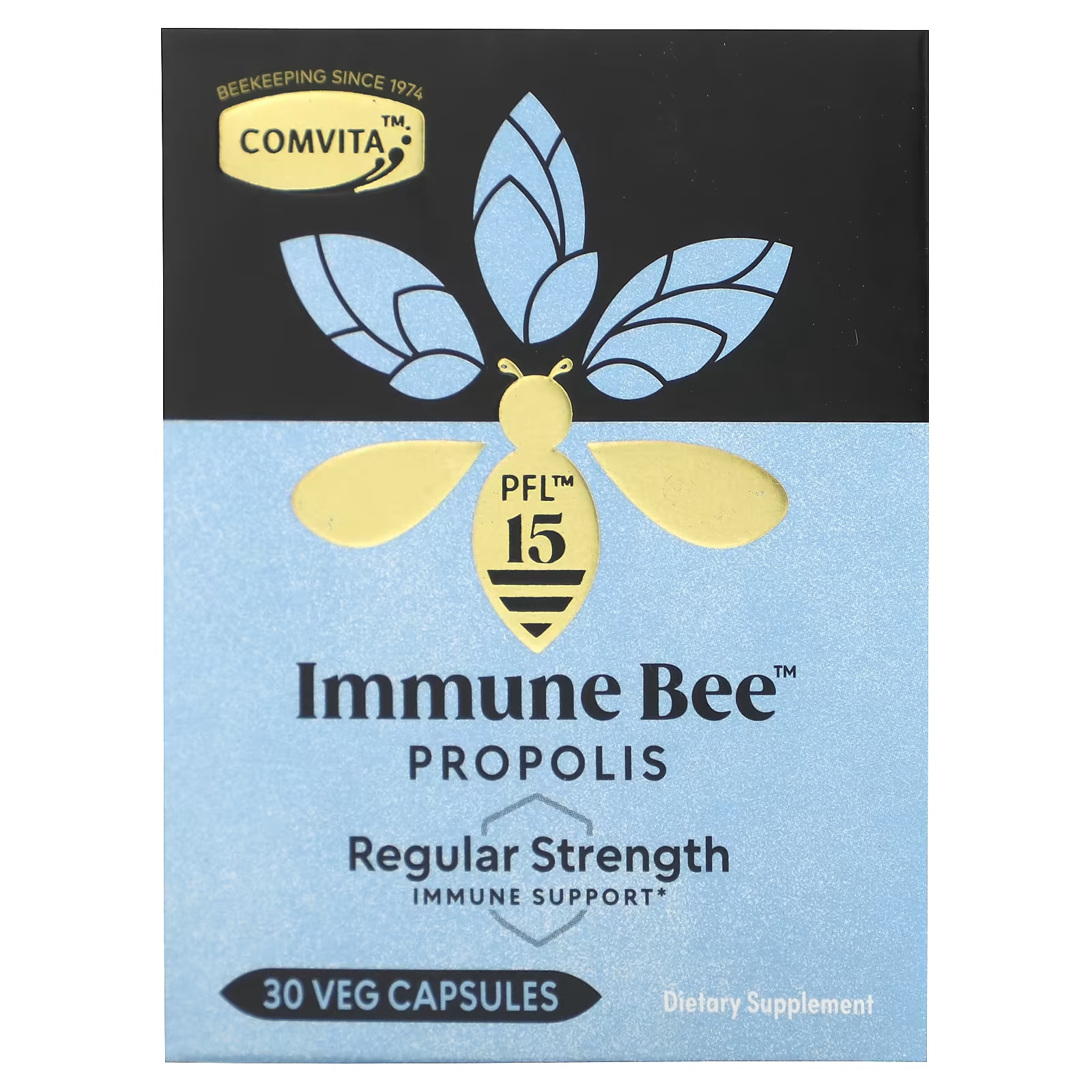 Пищевая добавка Comvita Immune Bee Propolis обычная поддержка иммунитета, 30 растительных капсул comvita immune bee propolis regular strength immune support pfl15 30 veg capsules