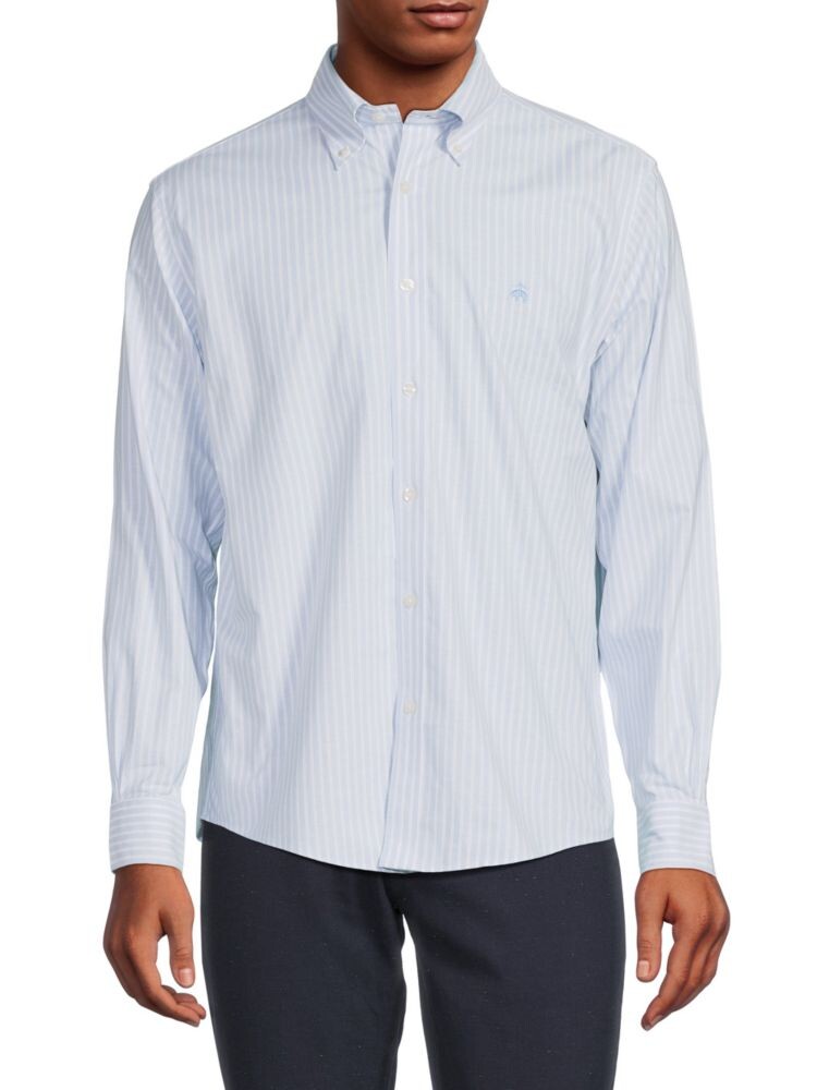 

Полосатая рубашка с воротником на пуговицах Brooks Brothers, цвет Light Blue