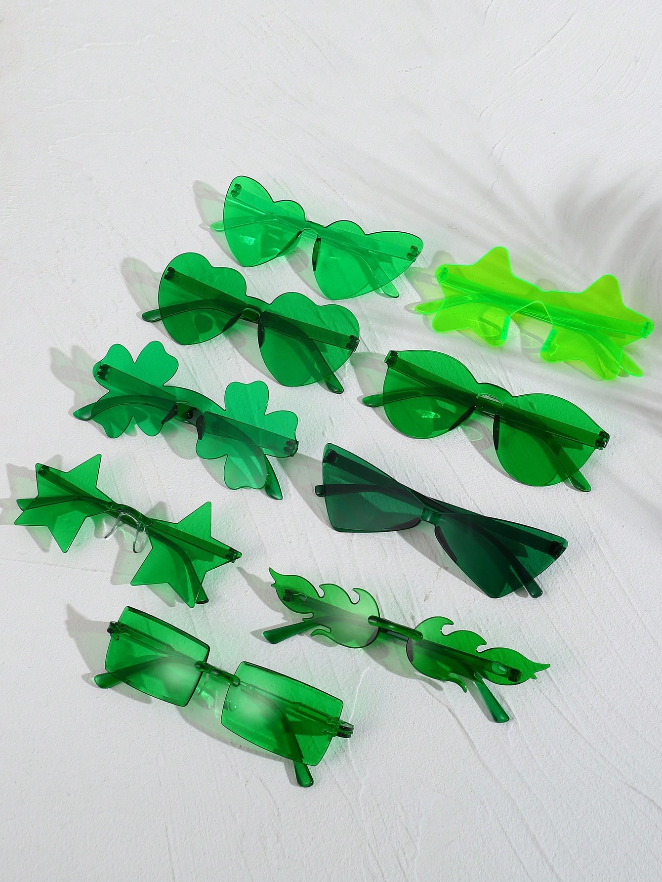 9 шт. унисекс зеленые цельные очки