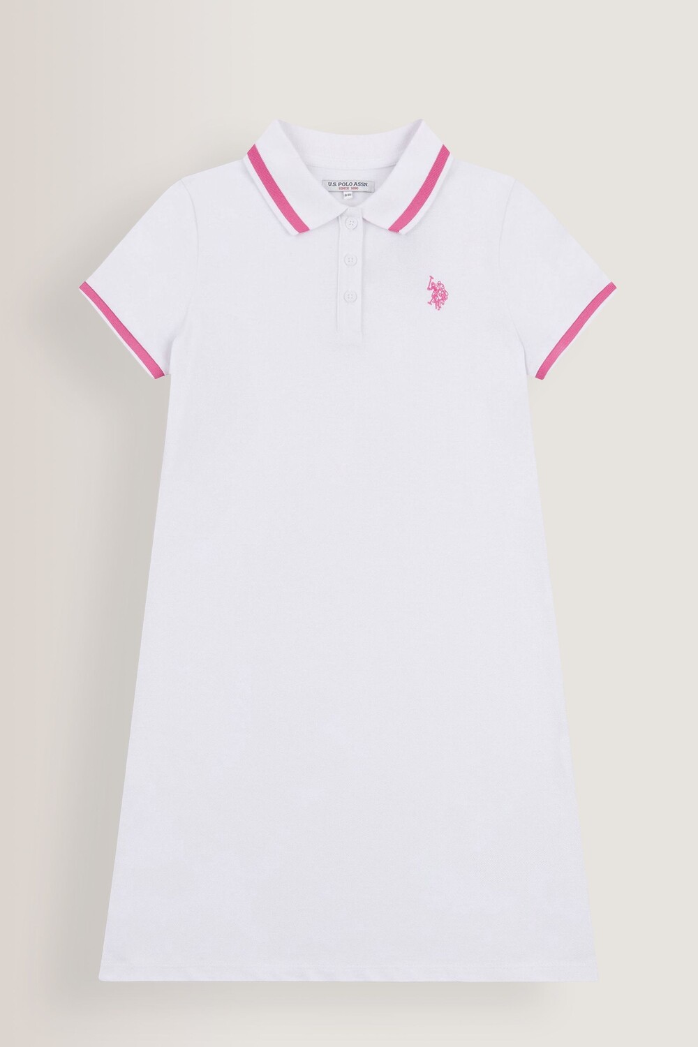 

Белое платье-поло для девочки U.S. Polo Assn, белый
