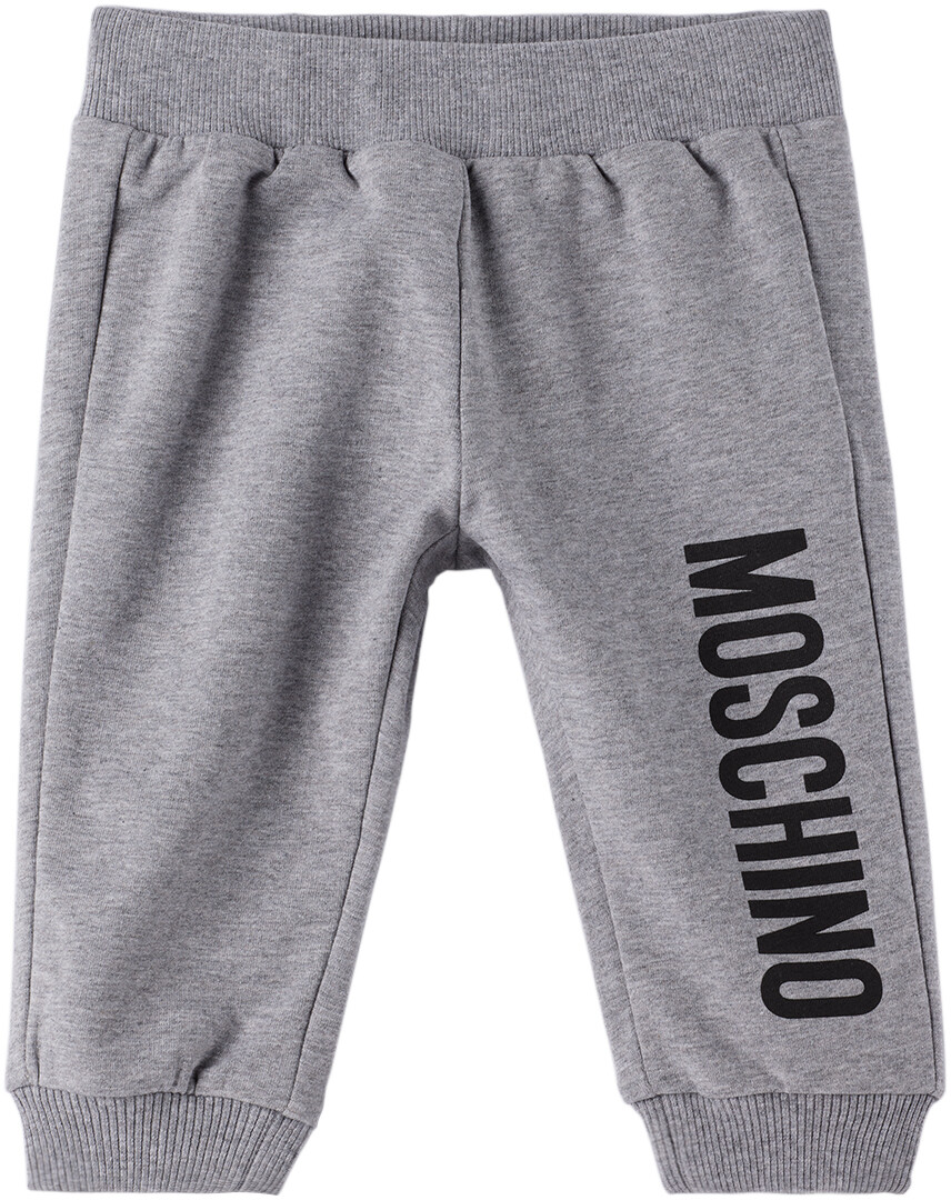

Детские серые спортивные штаны с принтом Серые Moschino