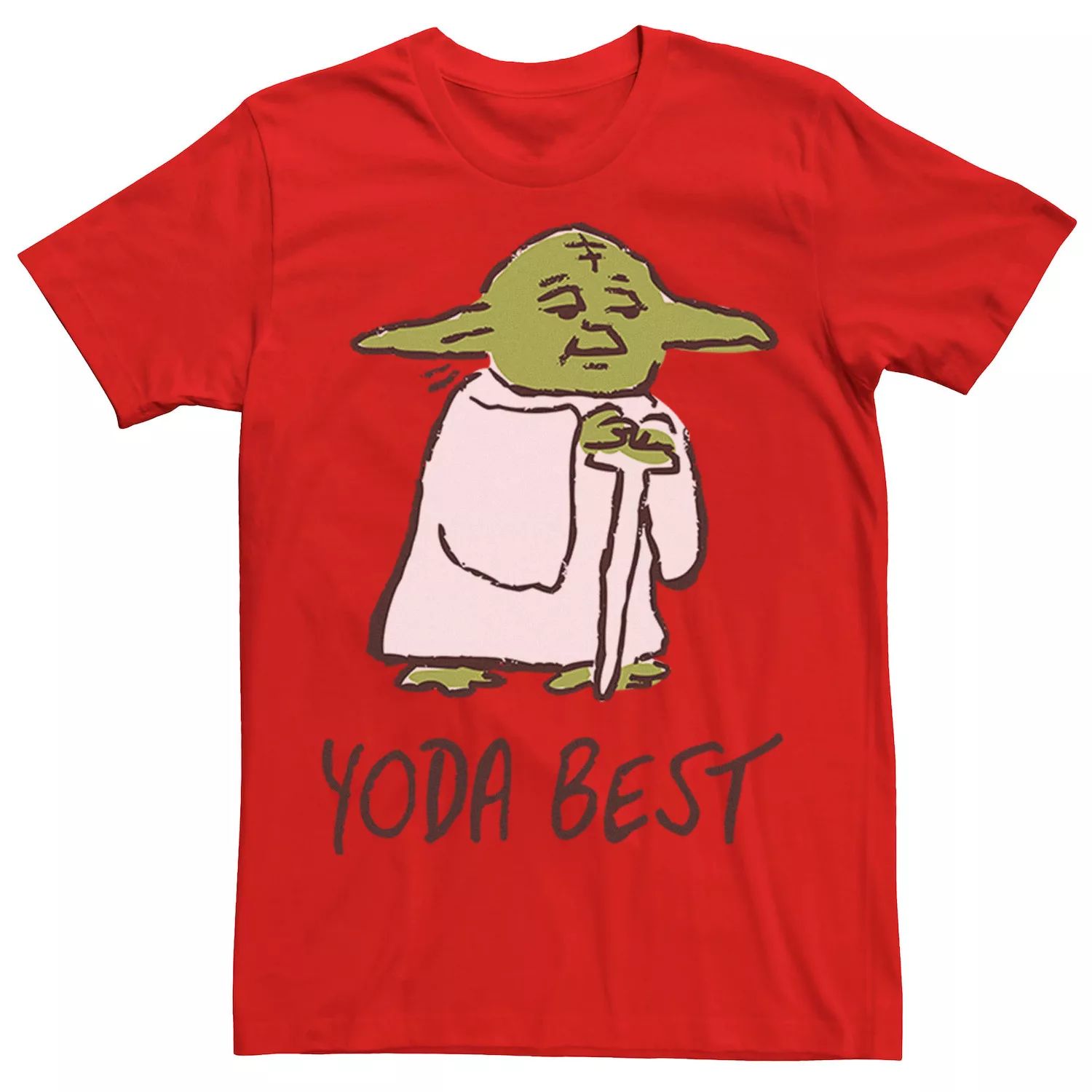 Мужская футболка с лучшим портретным эскизом «Звездные войны Йода» Star Wars, красный