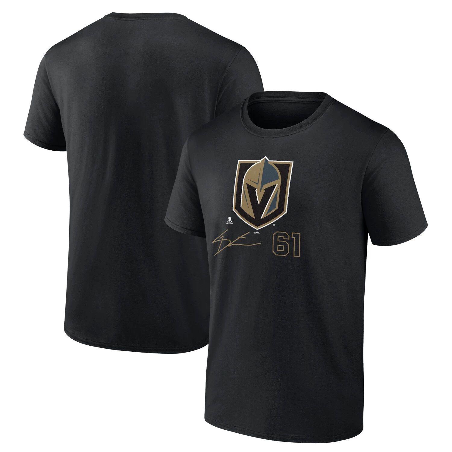 Мужская черная футболка Fanatics с именем и номером Mark Stone Vegas Golden Knights