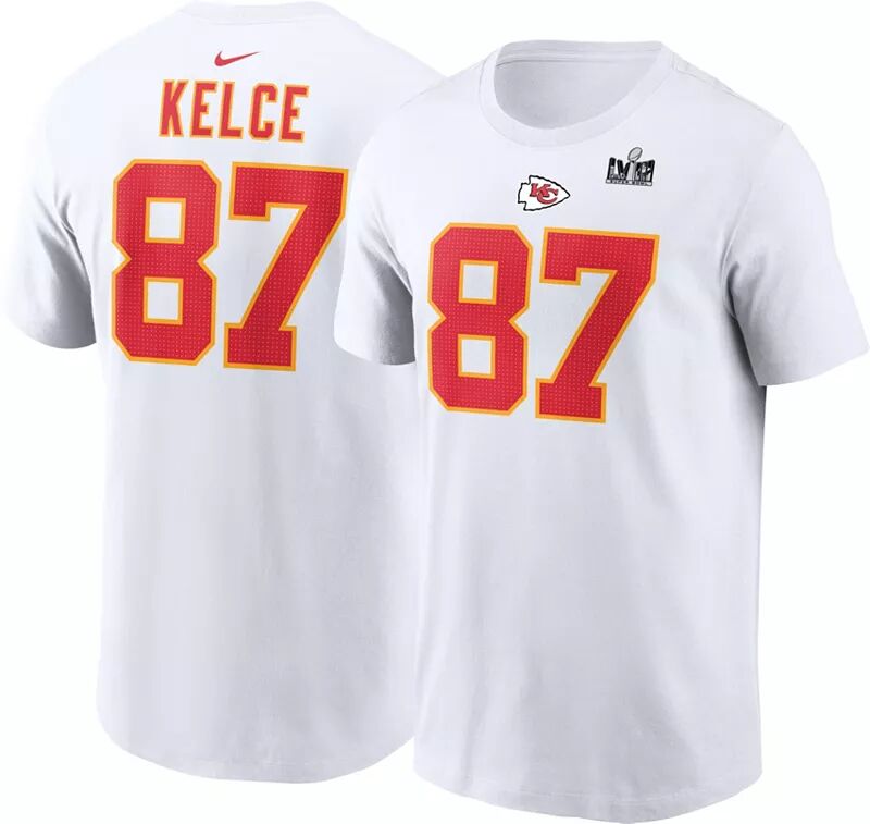 

Мужская футболка Nike с нашивкой Super Bowl LVIII 2024 Kansas City Chiefs Travis Kelce #87