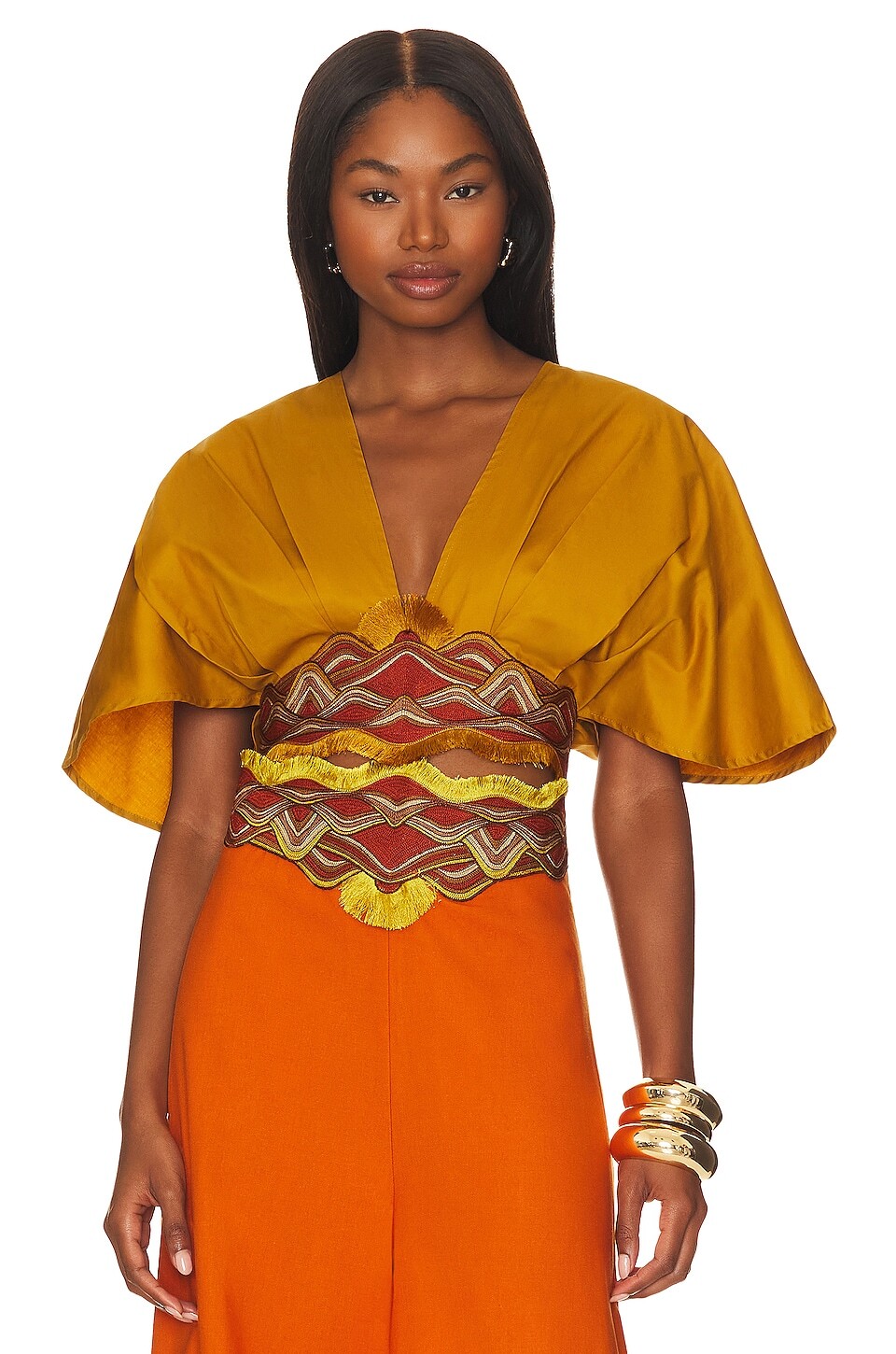 

Топ Andrea Iyamah Olla Crop, цвет Mustard