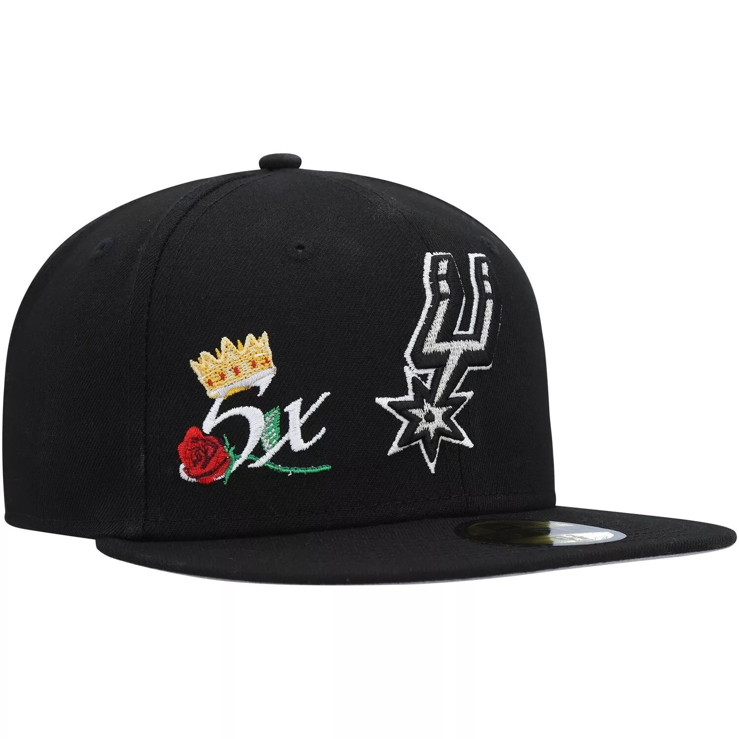 

Черная мужская облегающая шляпа New Era San Antonio Spurs Crown Champs 59FIFTY