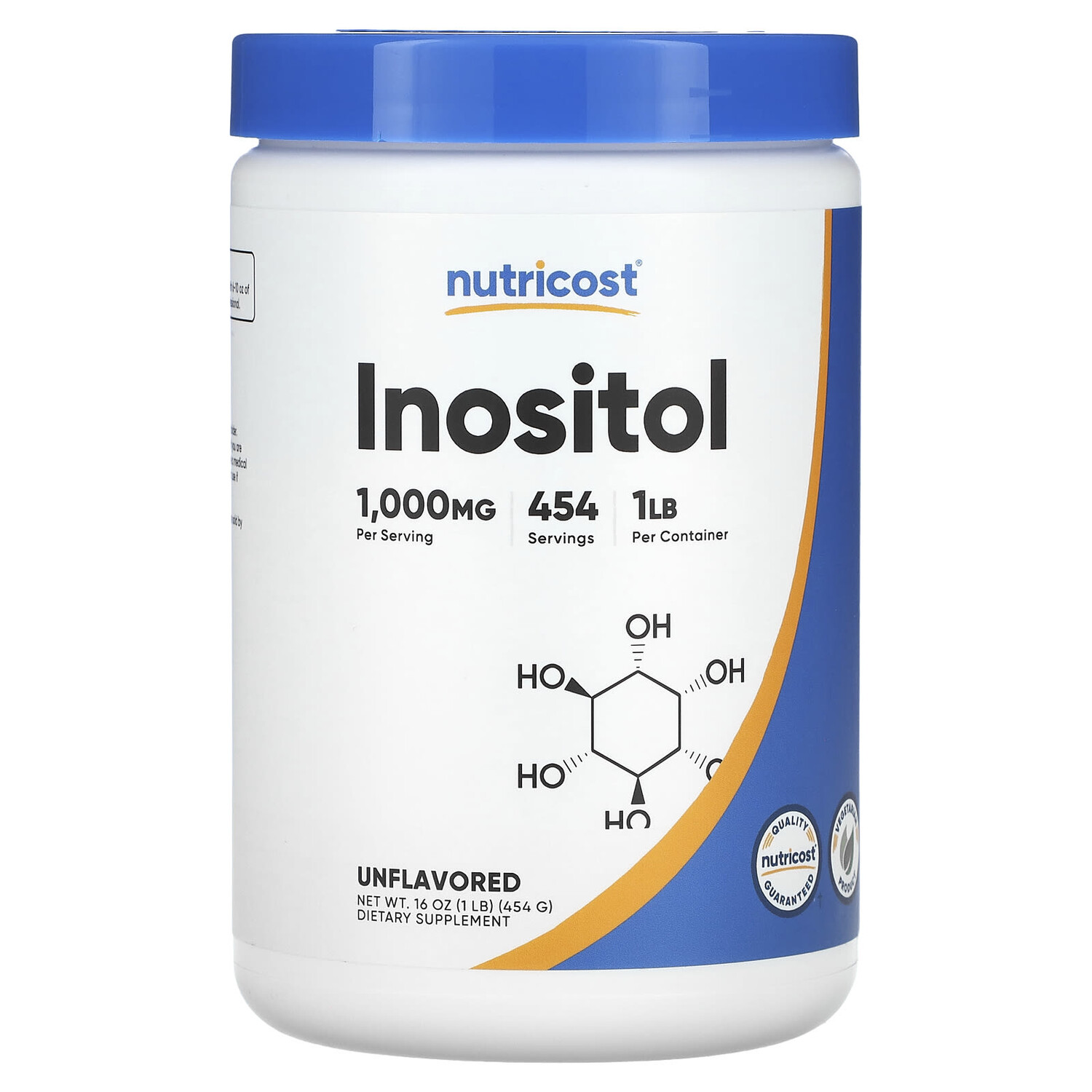 

Инозитол, без добавок, 1000 мг, 454 г (16 унций), Nutricost