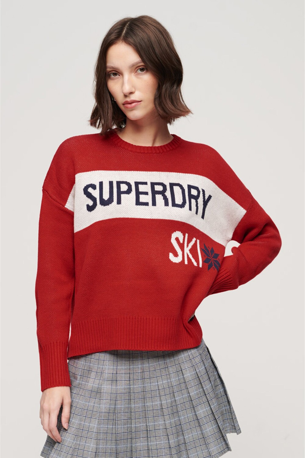

Лыжный джемпер в стиле ретро Superdry, красный