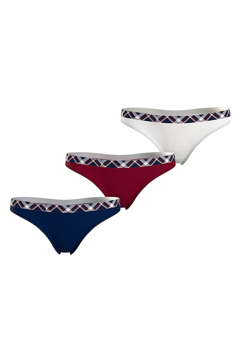 

Стринги из натурального хлопка - 3 пары Tommy Hilfiger, синий