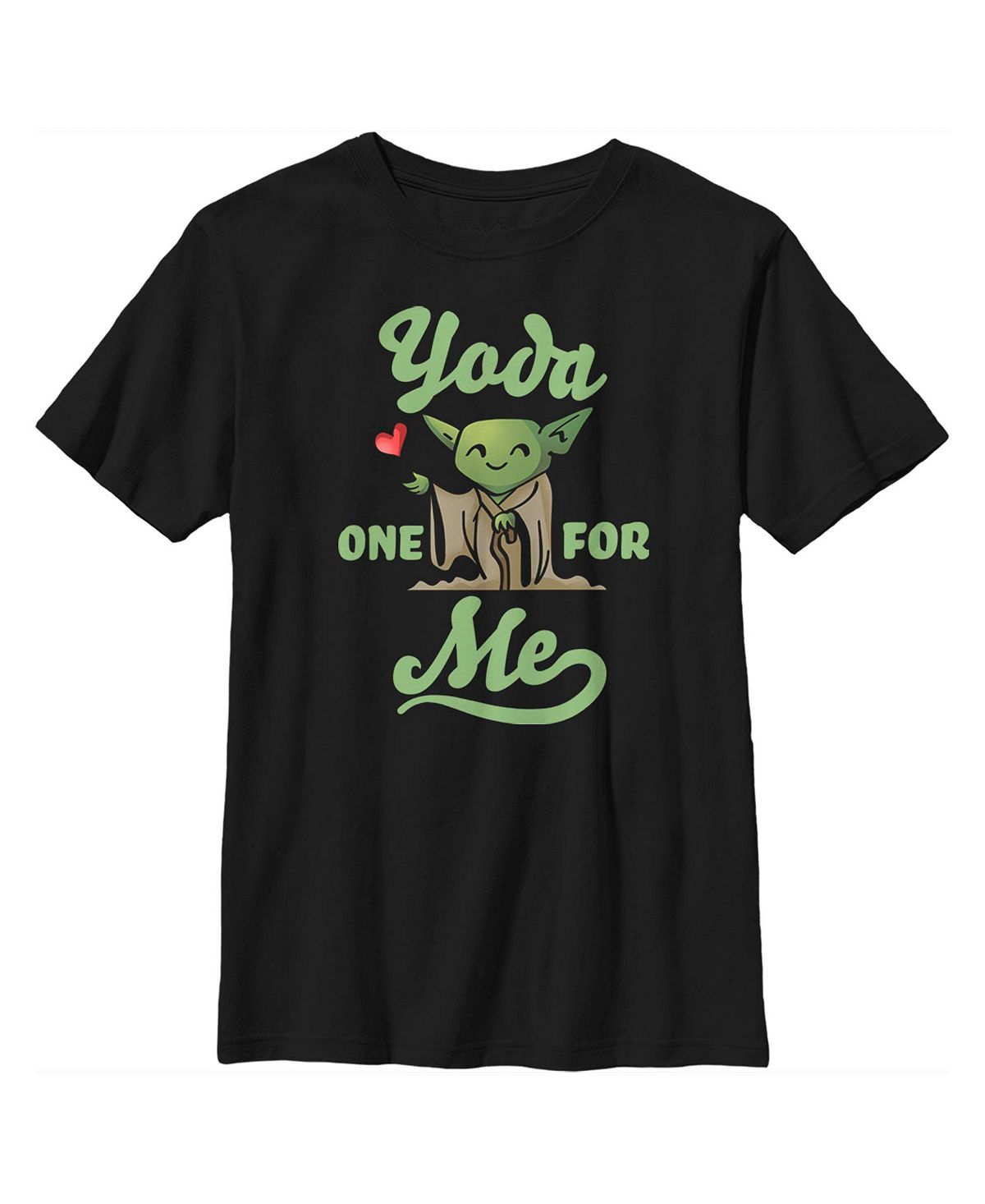 

Черная детская футболка Yoda One for Me для мальчиков со звездными войнами и Днем святого Валентина Disney Lucasfilm