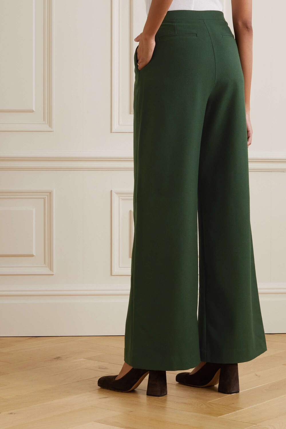 

YOOX NET-A-PORTER FOR THE PRINCE'S FOUNDATION + NET SUSTAIN широкие брюки из шерстяного фетра со складками, зеленый