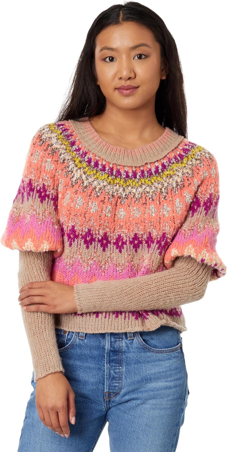 

Свитер Home For The Holidays Free People, цвет Raspberry Combo