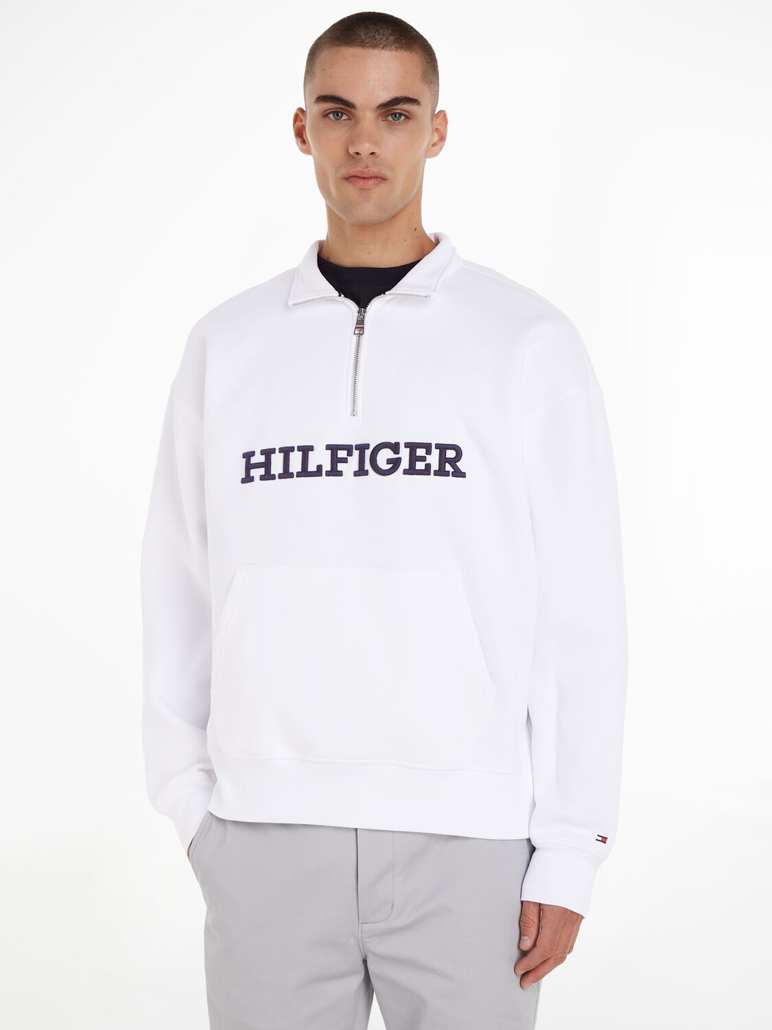 

Джемпер с воротником-молнией Tommy Hilfiger Monotype, белый