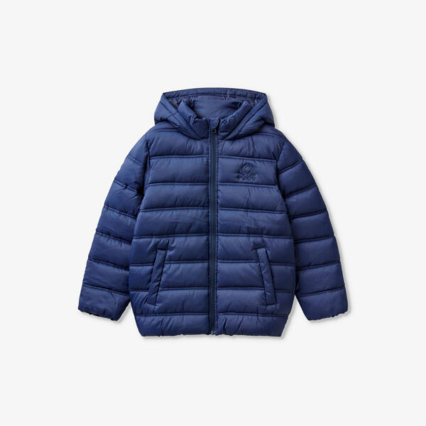

Утепленная куртка-ракушка с вышитым логотипом 6–14 лет Benetton, темно-синий