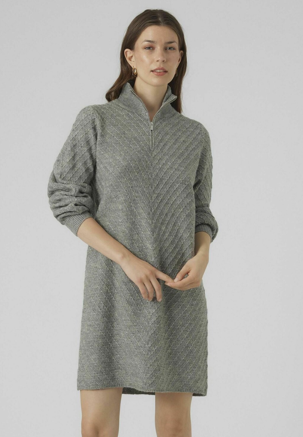

Платье Point Vero Moda HIGHNECK ZIP, цвет medium grey melange