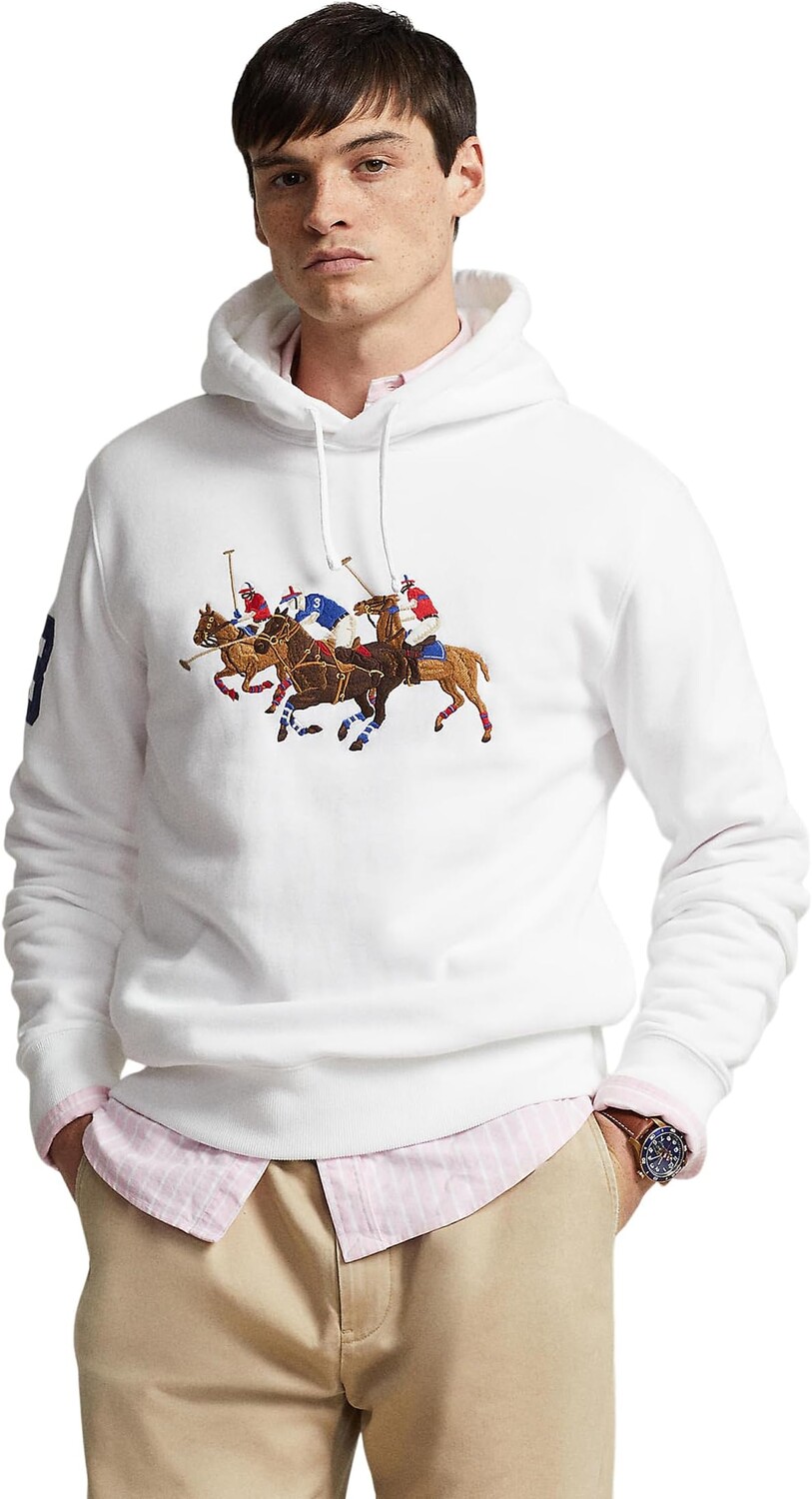 

Худи Polo Ralph Lauren Triple-Pony Fleece Hoodie, белый