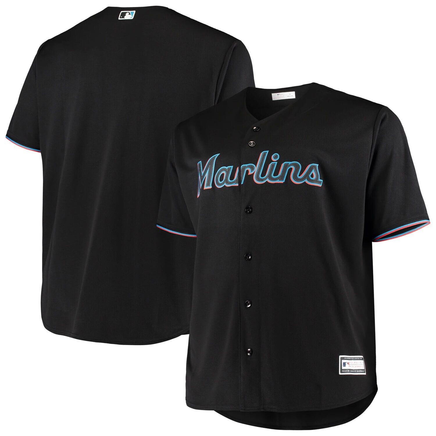 

Мужская черная майка команды Miami Marlins Big & Tall Replica Team, Черный
