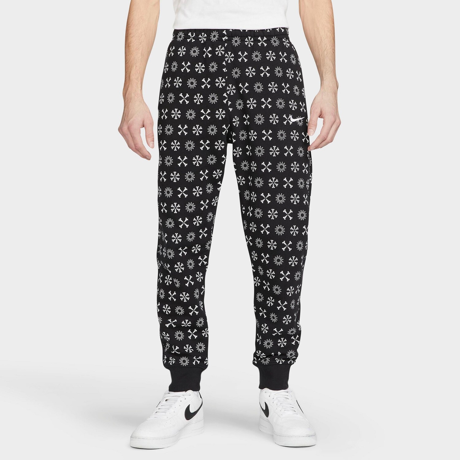 

Мужские брюки-джоггеры из флиса с монограммой Nike Sportswear Club, черный