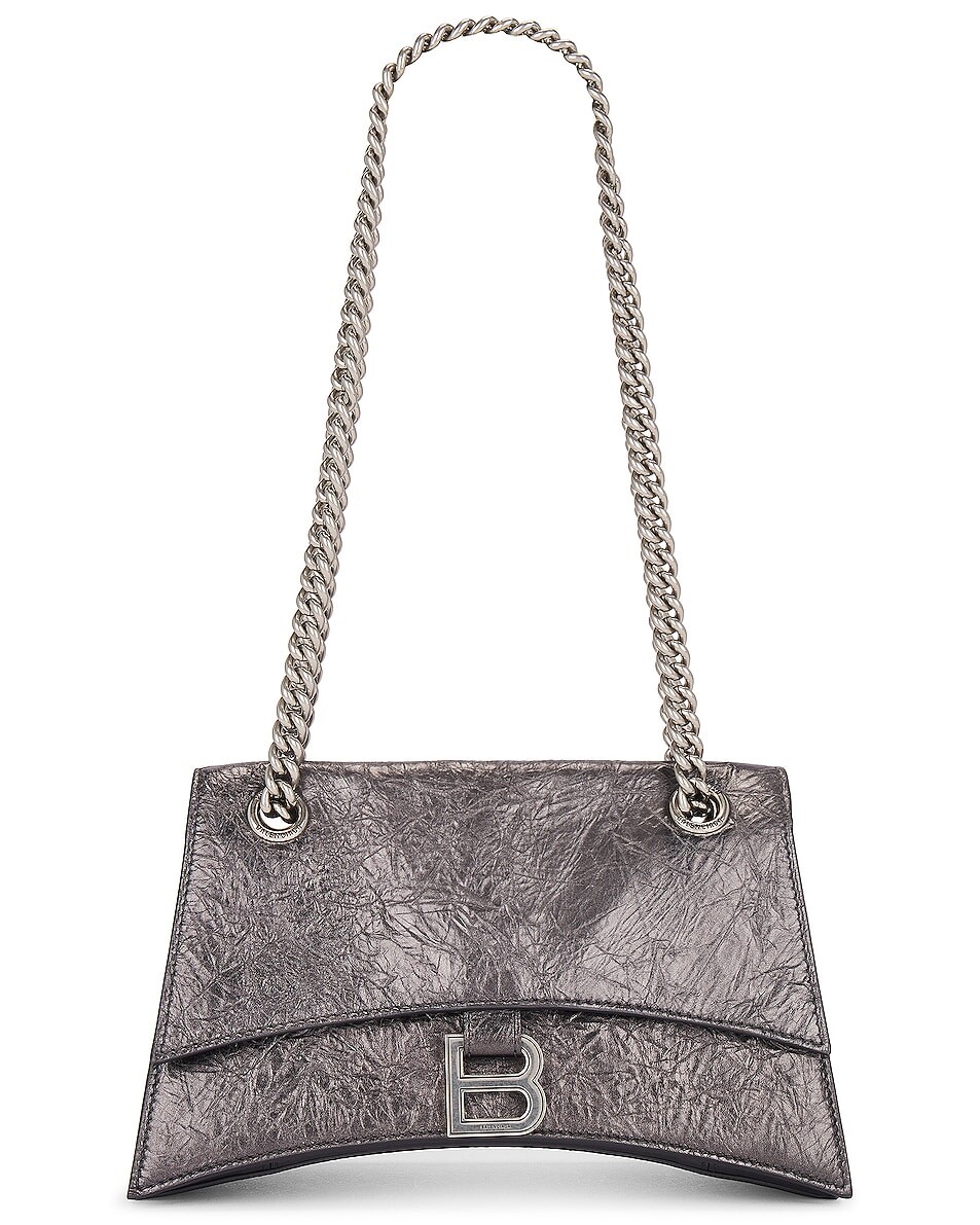

Сумка кросс-боди Balenciaga Small Crush Chain, цвет Steel Grey