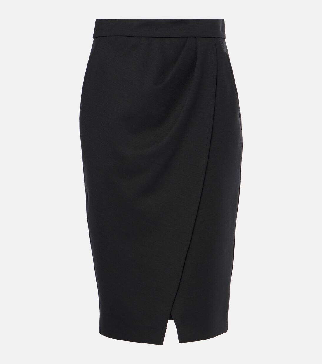 

Юбка-обертка Fervida из шерстяного трикотажа Max Mara, черный