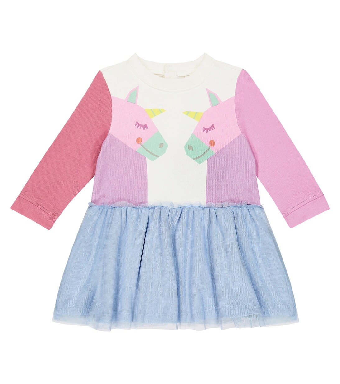 

Платье из хлопкового джерси с детским принтом Stella Mccartney Kids, мультиколор
