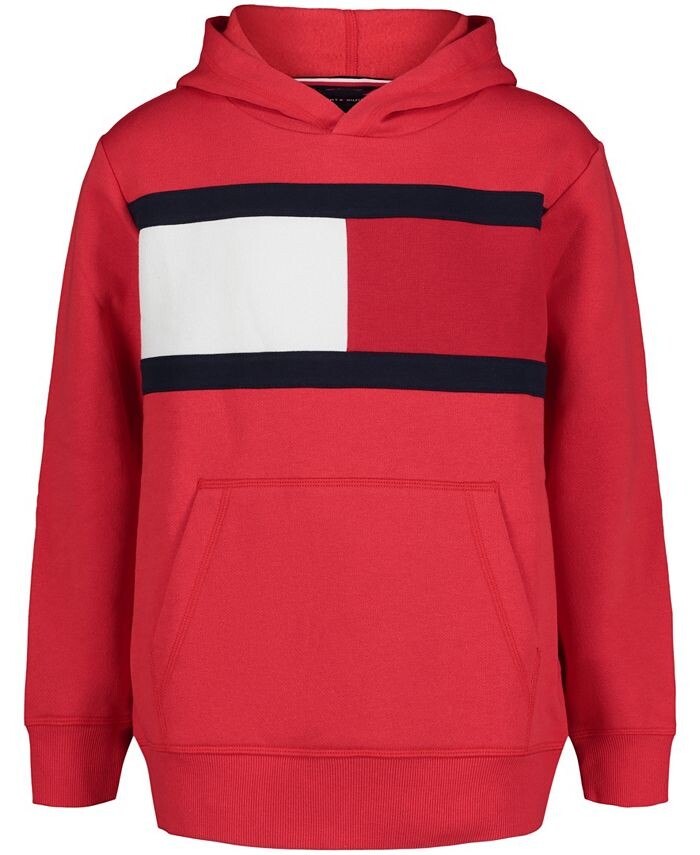 

Толстовка с капюшоном и пуловером с флагом для маленьких мальчиков Tommy Hilfiger, красный