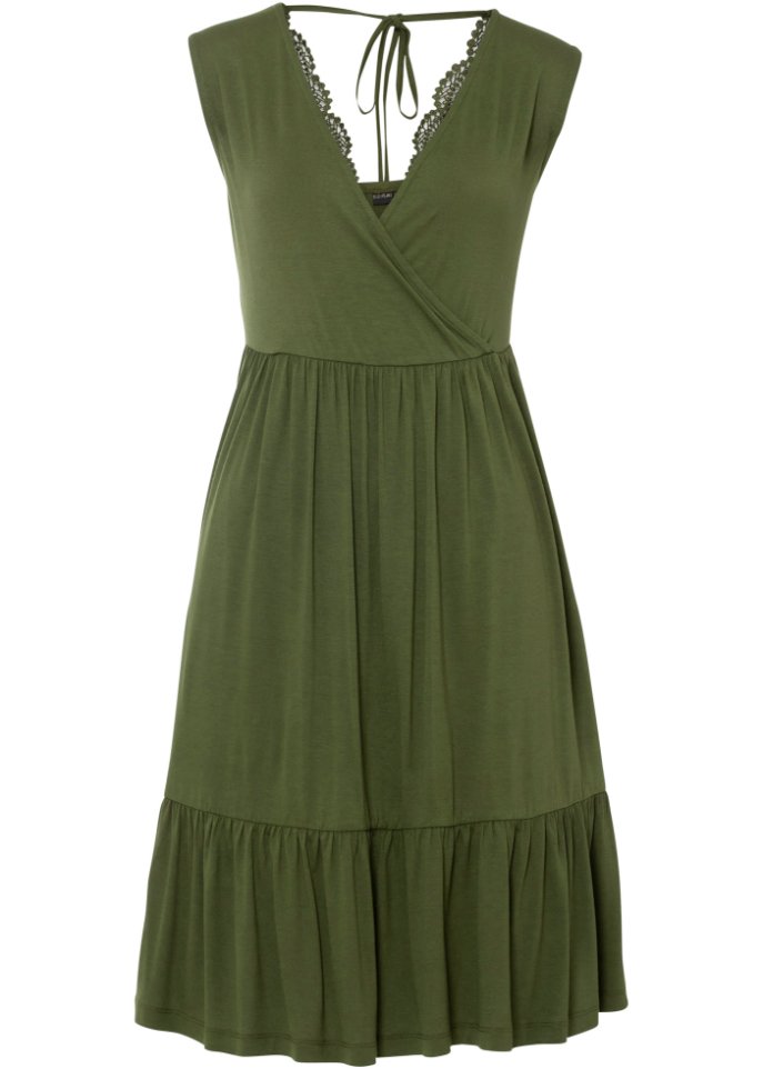 цена Платье из джерси с кружевом Bodyflirt, зеленый