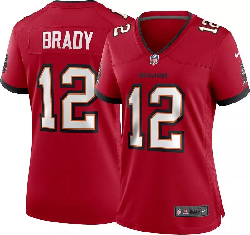 

Женская красная майка Nike Tampa Bay Buccaneers Tom Brady #12