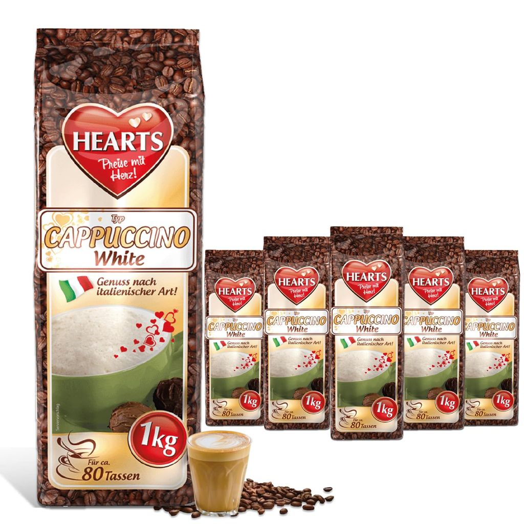 

HEARTS Капучино White Line Ваниль 5 х 1 кг, оптовая упаковка Tsi Consumer Goods